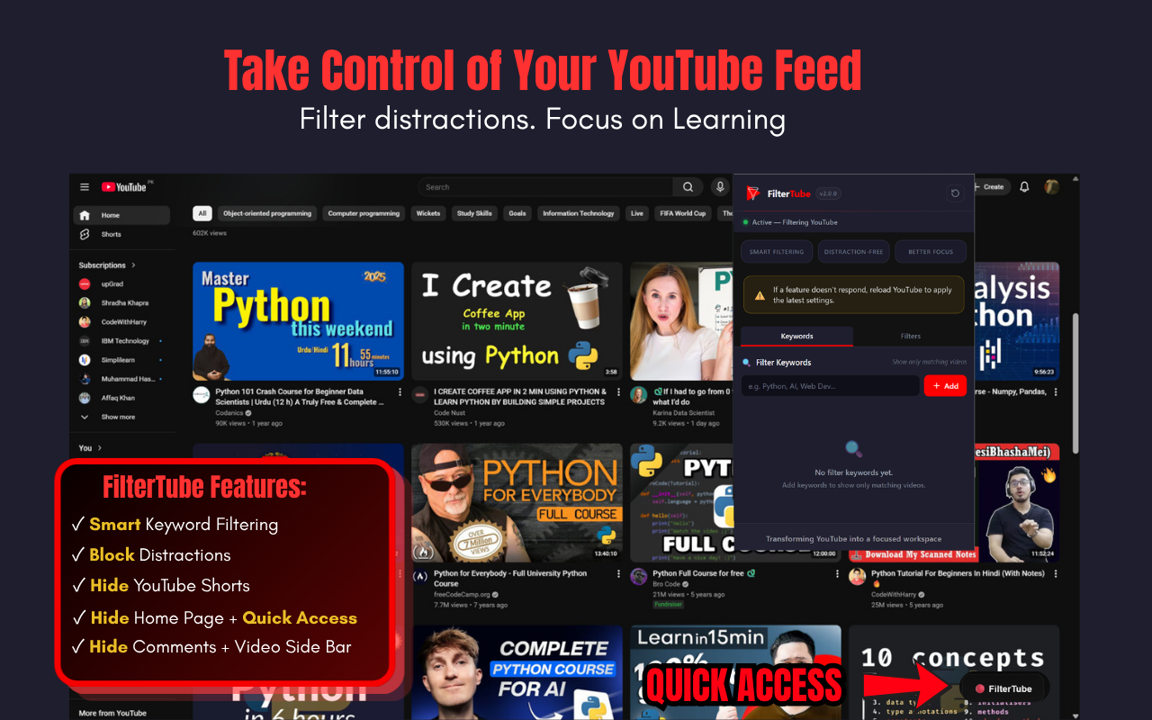 FilterTube Preview